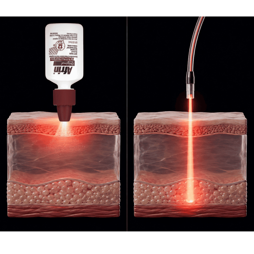 Red light powerful enough to treat the deep tissue, not just the surface