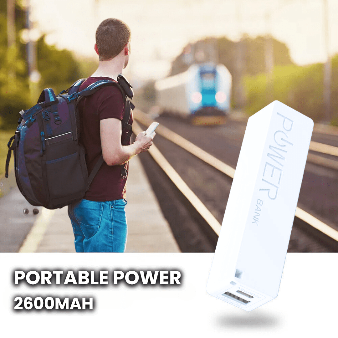 Mini Power Bank with Key Ring (white)