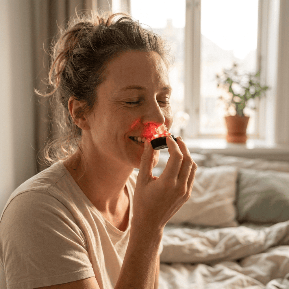 It opens your breathing in six minutes, the way a spray does, without a single chemical.